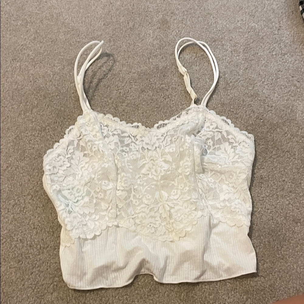 Talbots White Lace Camisole Top